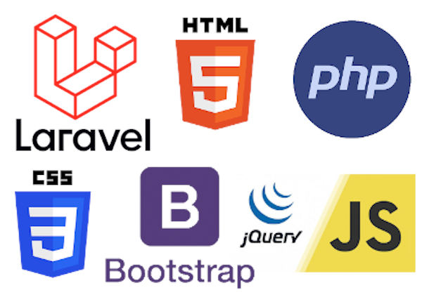 Logos Laravel, PHP, Bootstrap, jQuery