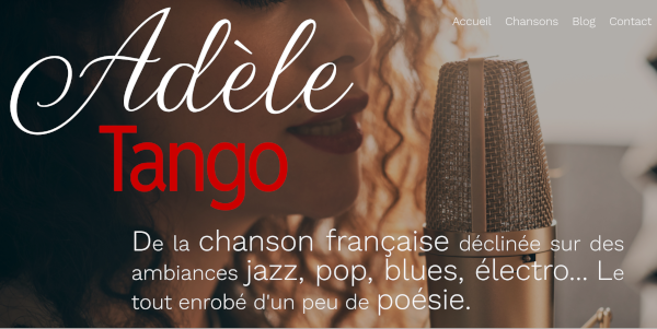 Exemple de site vitrine développé pour le projet musical Adèle Tango.